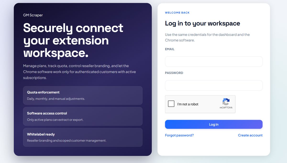GM Scraper Google Map Scraper Software Setup — Step 1 Registration at app.gmscraper.com